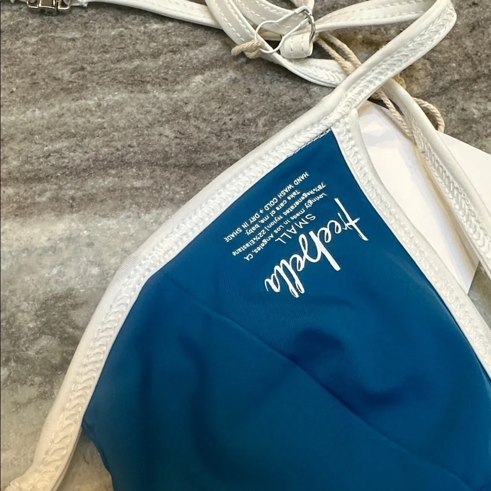 NWT Freebella Blue Bikini Sz S Top Bottom Sz L